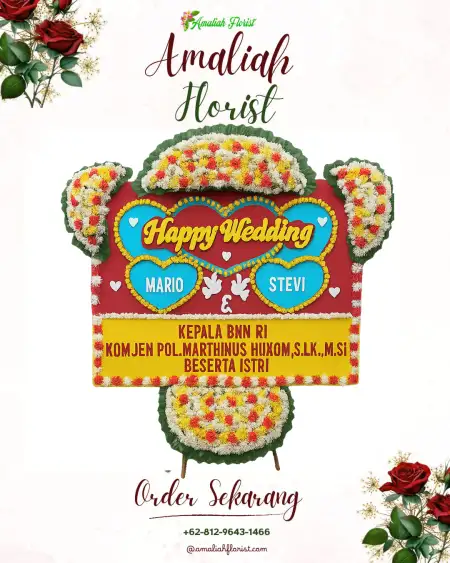 Papan Bunga Pernikahan Ngares